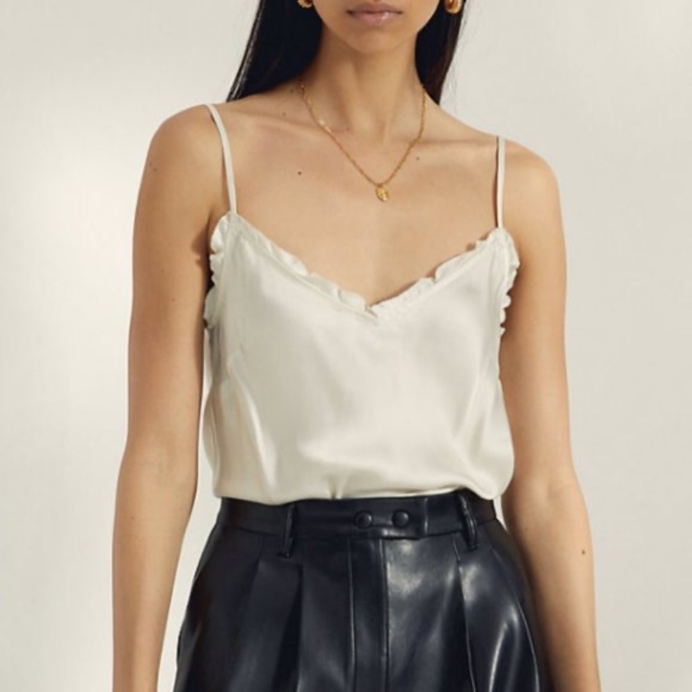 Wilfred Satin Ruffle Trim Camisole